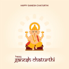 Happy Ganesha Chaturthi Ganesha illustration Indian Festival Banner Template