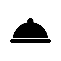 Fototapeta premium Solid Black Cloche Icon Representing Food Service, Hospitality, or Restaurant