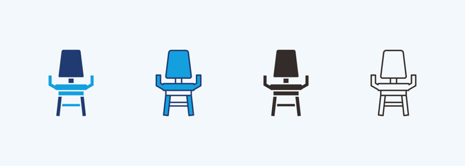 Chair Icon Set Multiple Style Collection