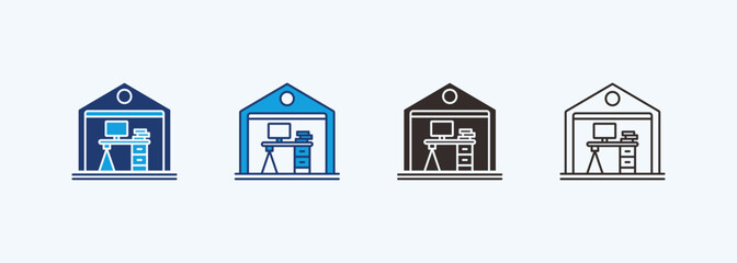 Workplace Icon Set Multiple Style Collection