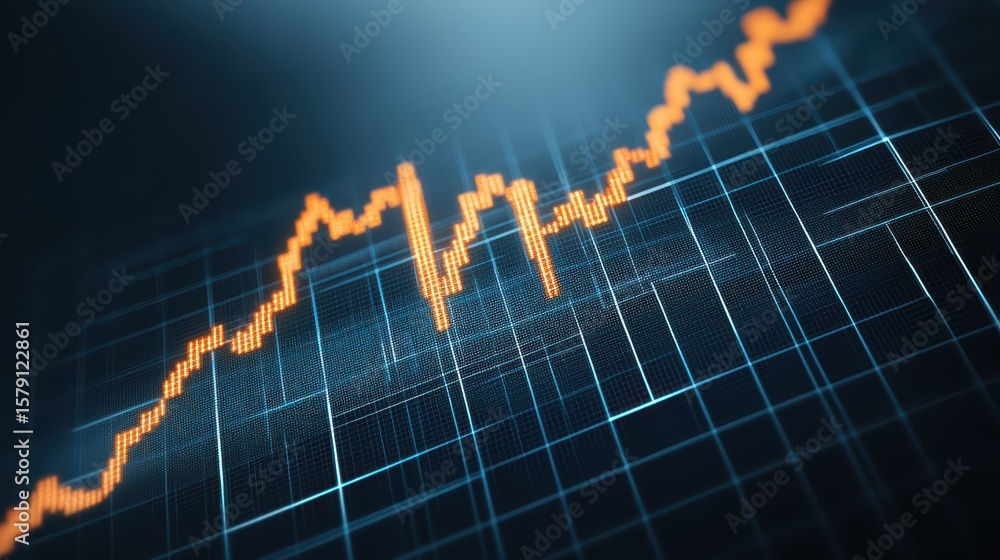 Poster economy financial background concept. graph showing an upward trend in data visualization with vibra
