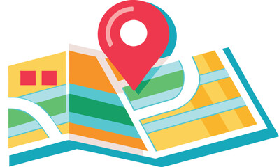 A collection of stylized GPS and map illustrations, featuring navigation pins, location icons, and abstract map elements, often set against a modern, clean background