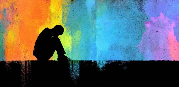 Sadness Depression Distress Person Silhouette Mental Health Background Emotions Loneliness - Powered by Adobe