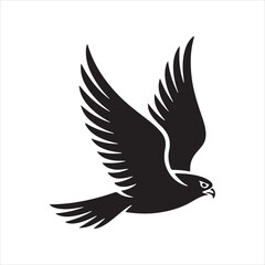 Obraz premium A flying black silhouette bird