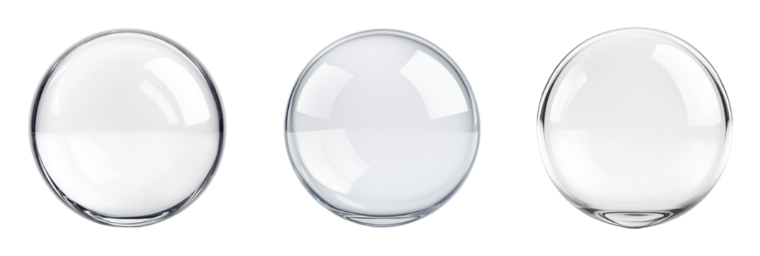 Transparent glass spheres with varying opacity levels