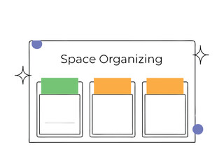 Simple space organizing illustration with transparency for diverse design purposes