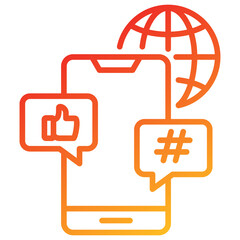 Social Media Line Gradient Icon