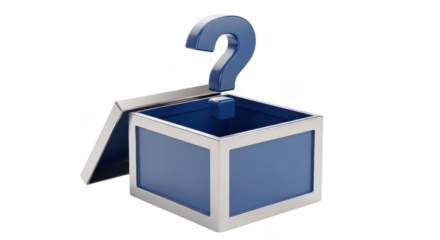 Open Box With Question Mark 3d Render