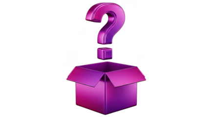 Purple Question Mark In Open Box