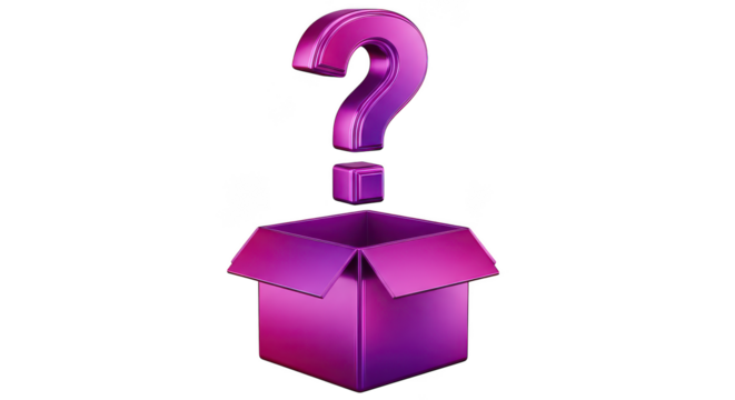 Purple Question Mark In Open Box