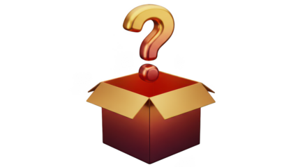 Mystery Box Golden Question Mark Reveal