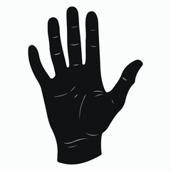 Obraz premium Black Hand Silhouette Vector Illustration Showing Palm and Fingers