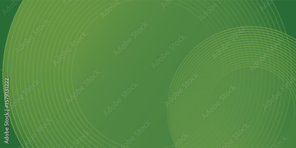 Poster abstract modern bright green gradient background with glowing neon circle lines element and halftone