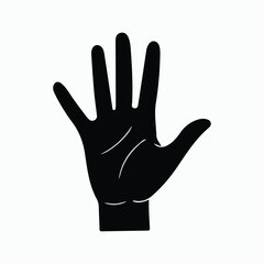 Obraz premium A clear vector illustration of a black hand silhouette with fingers spread representing care and human connection