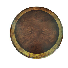 Antique, old wooden round table top
