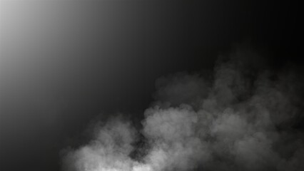Abstract smoke, fog on isolated black background, creating a mysterious and backdrop, creating a dreamy, atmospheric effect for artistic