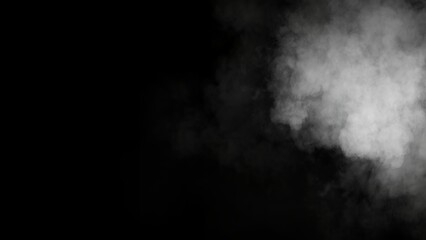 Abstract smoke, fog on isolated black background, creating a mysterious and backdrop, creating a dreamy, atmospheric effect for artistic