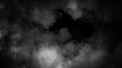 Abstract smoke, fog on isolated black background, creating a mysterious and backdrop, creating a dreamy, atmospheric effect for artistic
