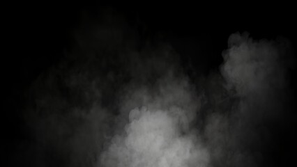 Abstract smoke, fog on isolated black background, creating a mysterious and backdrop, creating a dreamy, atmospheric effect for artistic