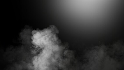 Abstract smoke, fog on isolated black background, creating a mysterious and backdrop, creating a dreamy, atmospheric effect for artistic
