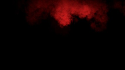 Abstract red smoke, fog on isolated black background, creating a mysterious and backdrop, creating a dreamy, atmospheric effect for artistic