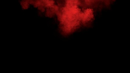 Abstract red smoke, fog on isolated black background, creating a mysterious and backdrop, creating a dreamy, atmospheric effect for artistic