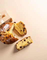 Argentine Pan Dulce Mockup on Neutral Background (Panettone)