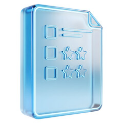 Glassmorphism Checklist with Stars Rating - 3D Render