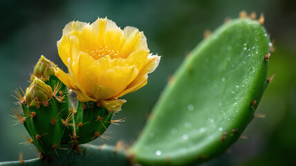 Explore the vibrant beauty of a blooming cactus yellow flower close up nature photography macro plant details