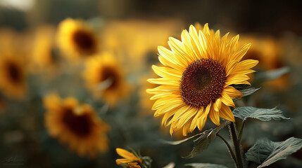 Sunflower field bright yellow sunflowers summer bloom floral photography garden nature background image