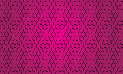 Honeycomb Pattern: A close-up view showcases an intricately designed repeating pattern of interconnected hexagons, reminiscent of a honeycomb structure, bathed in a vibrant pink hue.