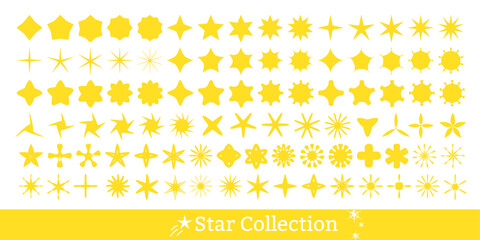 Star icon collection. Different star shapes. stars icon set. Sparkle star icon set. Vector illustration