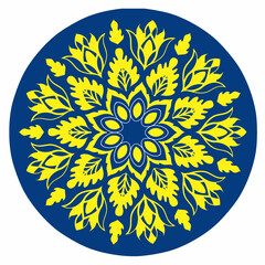 Beautiful and creative colorful mandala design art with white background