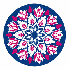 Beautiful and creative colorful mandala design art with white background
