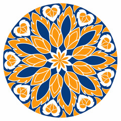 Beautiful and creative colorful mandala design art with white background
