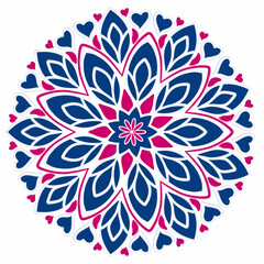 Beautiful and creative colorful mandala design art with white background