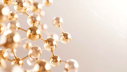 Abstract gold molecular structure