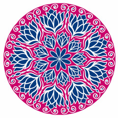 Beautiful and creative colorful mandala design art with white background