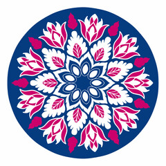 Beautiful and creative colorful mandala design art with white background