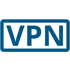 blue outline vpn sign