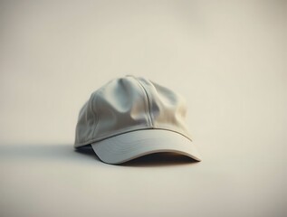 Elegant cotton blend newsboy cap on neutral background, stylish headwear