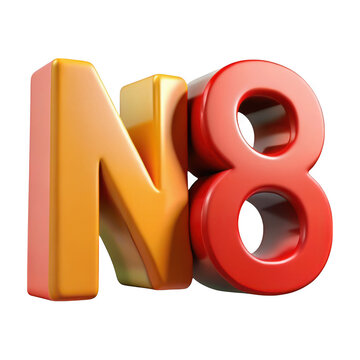 3d n8 isolated on transparent background