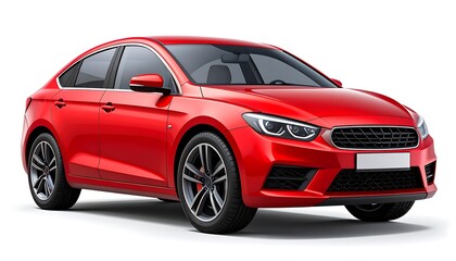Red sedan, modern design