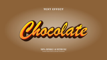 3D text effect chocolate, editable text