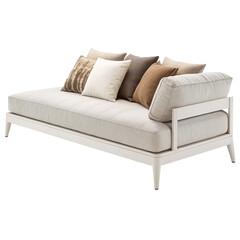 Obraz premium Modern daybed with cushions isolated on transparent background 