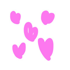 Cluster of Playful Pink Hearts
