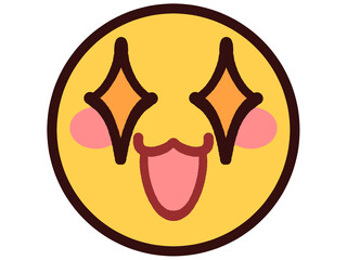 シンプルでかわいい絵文字の顔イラスト素材