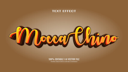 3D text effect moccachino, editable text