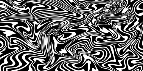 ABSTRACT OPTICAL ILLUSION. MONOCHROME WAVY LINE BACKGROUND VECTOR