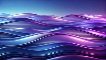 Fototapeta premium Abstract Swirling Purple and Blue Waves A Serene Digital Landscape of Flowing Hues
